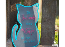 Stickdatei ITH - Türschild Katzenrahmen blanko